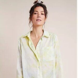 Anthropologie-Pilcro The Cate Tie Dye Button Down Shirt Size Med